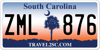 SC license plate ZML876
