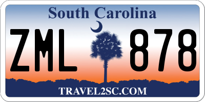 SC license plate ZML878