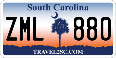 SC license plate ZML880
