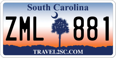 SC license plate ZML881