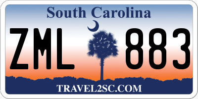 SC license plate ZML883