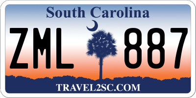 SC license plate ZML887