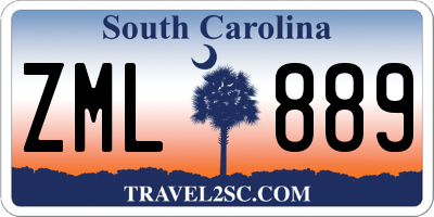 SC license plate ZML889