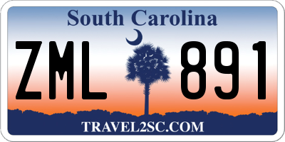 SC license plate ZML891