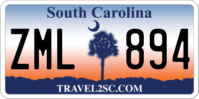 SC license plate ZML894