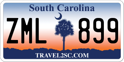 SC license plate ZML899