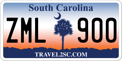 SC license plate ZML900