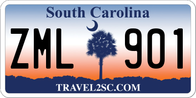 SC license plate ZML901