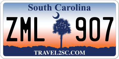 SC license plate ZML907