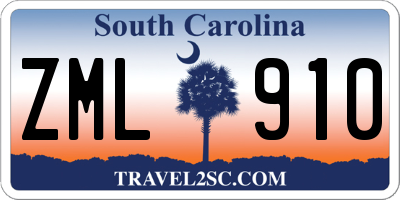 SC license plate ZML910