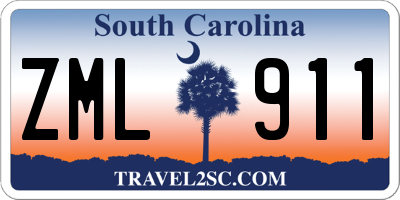 SC license plate ZML911
