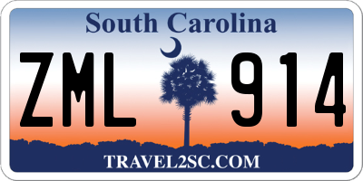 SC license plate ZML914