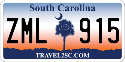 SC license plate ZML915