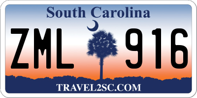 SC license plate ZML916