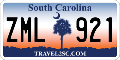 SC license plate ZML921