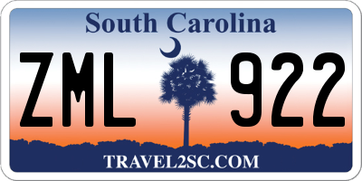 SC license plate ZML922