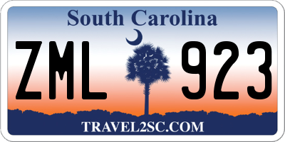 SC license plate ZML923