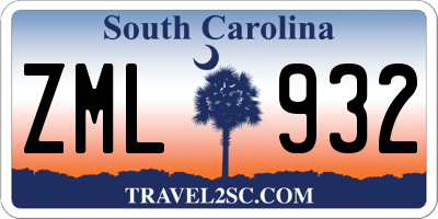SC license plate ZML932