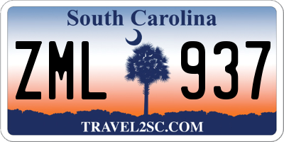 SC license plate ZML937