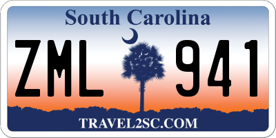 SC license plate ZML941