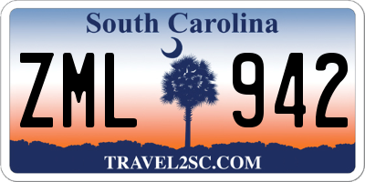 SC license plate ZML942