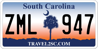SC license plate ZML947