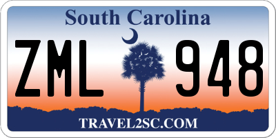 SC license plate ZML948