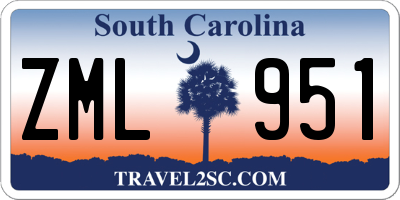 SC license plate ZML951