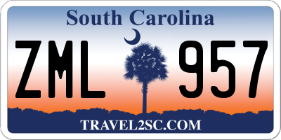 SC license plate ZML957