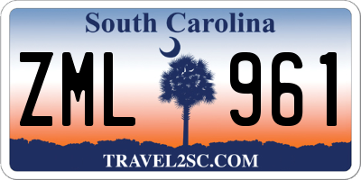 SC license plate ZML961