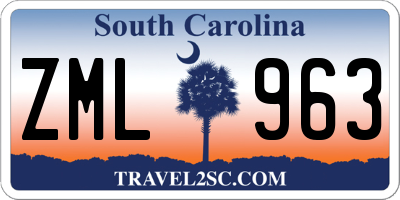 SC license plate ZML963