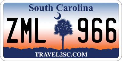 SC license plate ZML966