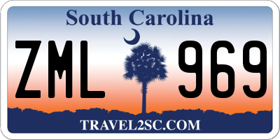 SC license plate ZML969