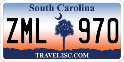 SC license plate ZML970