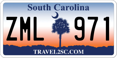 SC license plate ZML971