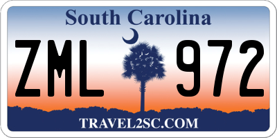 SC license plate ZML972