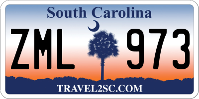 SC license plate ZML973