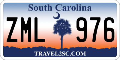 SC license plate ZML976
