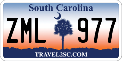 SC license plate ZML977