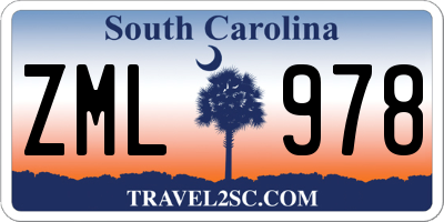 SC license plate ZML978