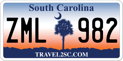 SC license plate ZML982