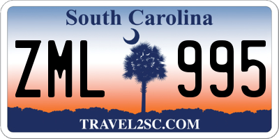 SC license plate ZML995