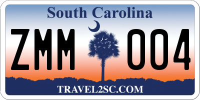 SC license plate ZMM004