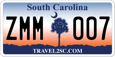 SC license plate ZMM007