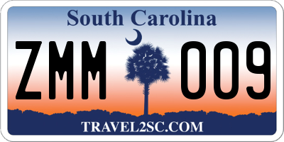 SC license plate ZMM009