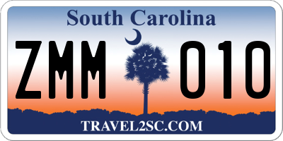 SC license plate ZMM010