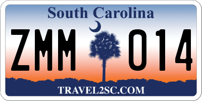 SC license plate ZMM014