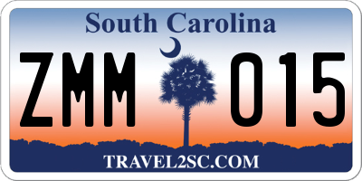 SC license plate ZMM015