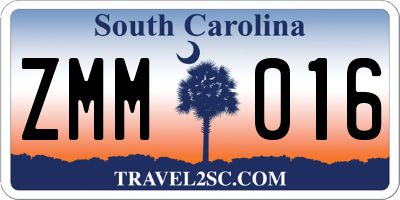 SC license plate ZMM016