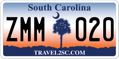 SC license plate ZMM020